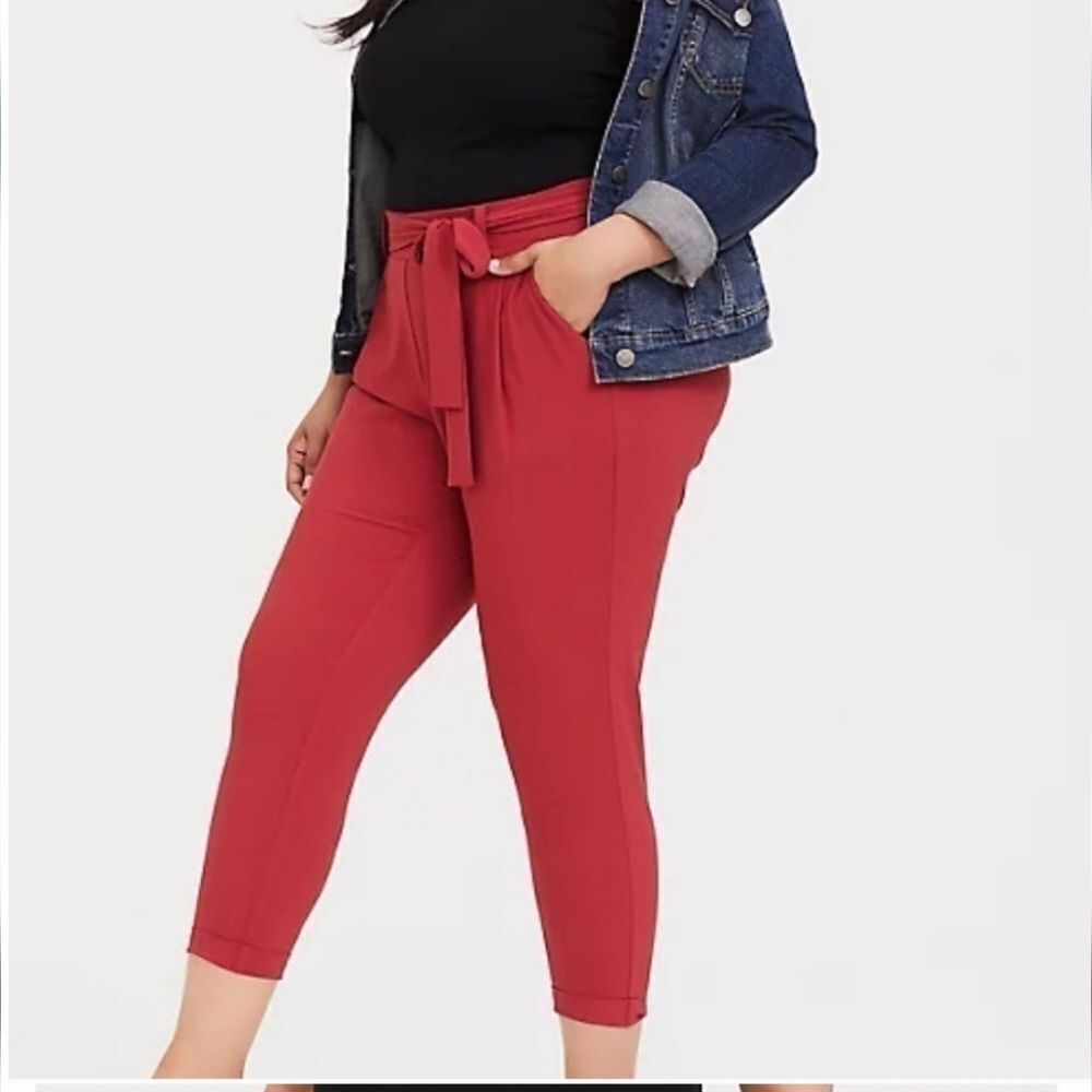 Torrid Terracotta Tapered Women's Pants. Wide Tie. Casual. Active.